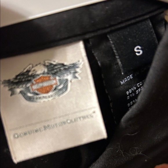 Harley-Davidson Black and White Shirt with Orange Accents - Picture 2 of 8